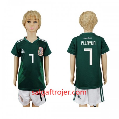 Mexico Fodboldtrøjer M.Layun 7 Børn Hjemmebanesæt VM 2018 Mexico Fodboldtrøjer M.Layun 7 Børn Hjemmebanesæt VM 2018